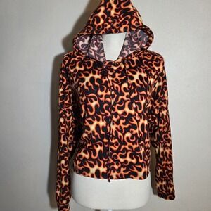 Flame Cropped Hoodie
